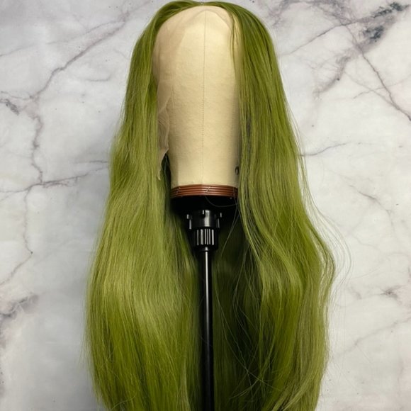 Dark Green Silky Lace Wig - Picture 4 of 9